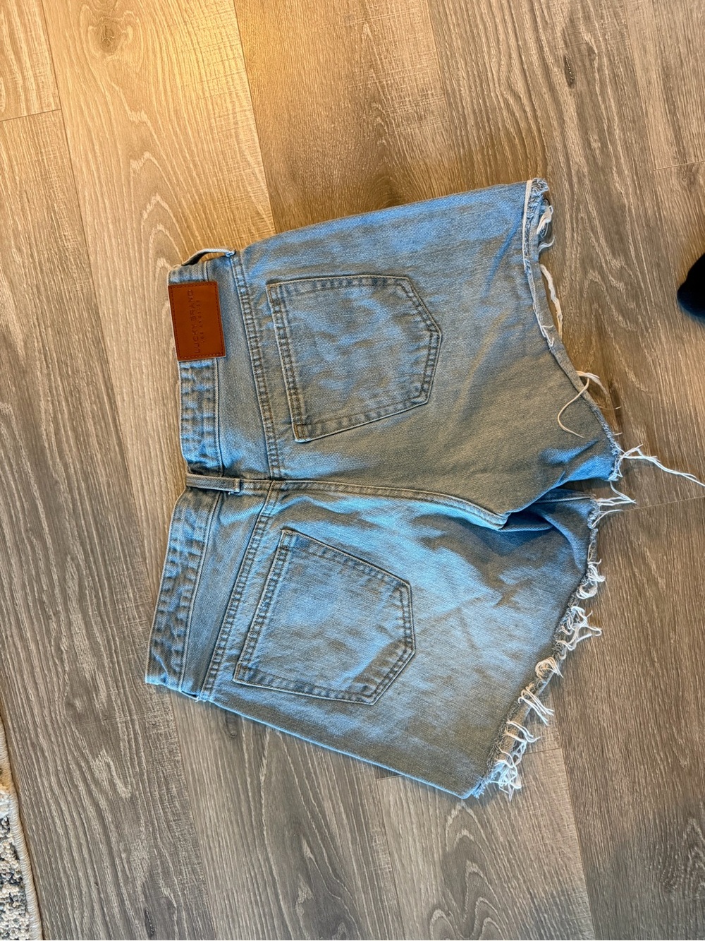 Lucky Brand Light Blue Distressed Denim Button-Fly Shorts - Picture 3 of 3